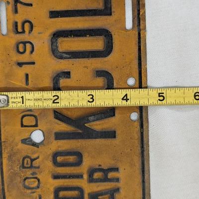 1957 Colorado Radio Car License Plate