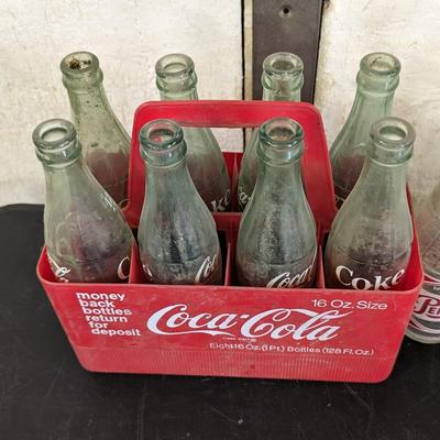 Vintage Cola Bottles and Coca Cola 6 Pack