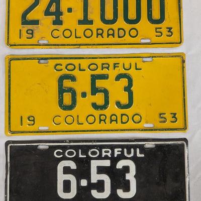 1950-1954 Colorado License Plates