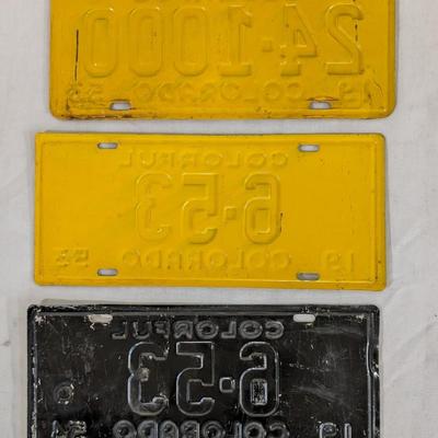 1950-1954 Colorado License Plates
