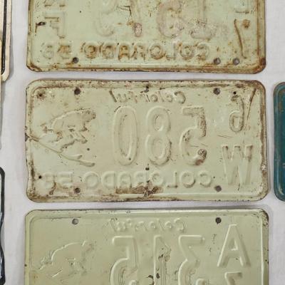 1955-1959 Colorado License Plates