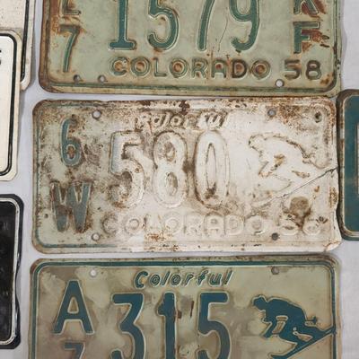 1955-1959 Colorado License Plates