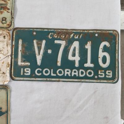 1955-1959 Colorado License Plates