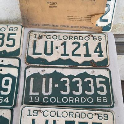 1960's Colorado License Plates
