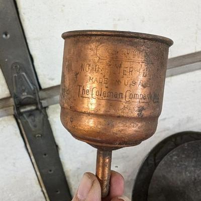 Galvanized Oil Cans, Pans, and Funnels
