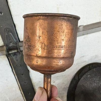 Galvanized Oil Cans, Pans, and Funnels