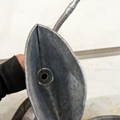 Galvanized Oil Cans, Pans, and Funnels