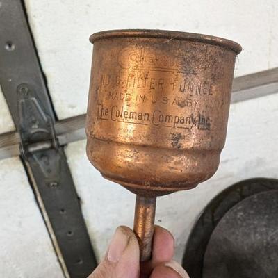 Galvanized Oil Cans, Pans, and Funnels