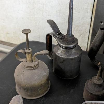 Galvanized Oil Cans, Pans, and Funnels