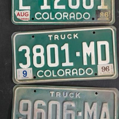 1980's and 1990's Colorado License Plate Assortment
