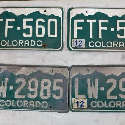 1980's and 1990's Colorado License Plate Assortment