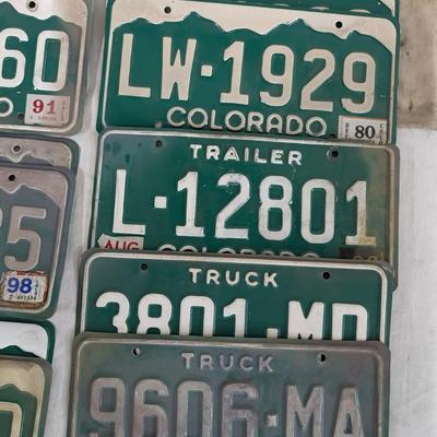 1980's and 1990's Colorado License Plate Assortment