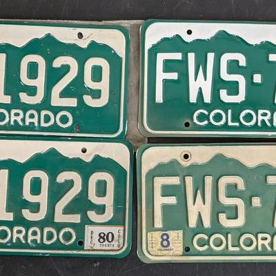 1980's and 1990's Colorado License Plate Assortment