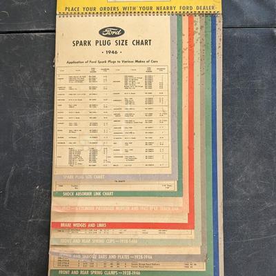 1946 Ford Spark Plug Chart and Autopulse Fuel Pump Sign