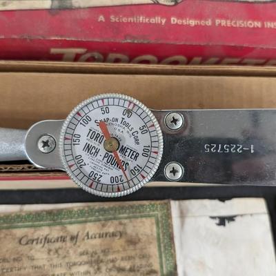 Vintage Snap On Torqometer w/ Paperwork