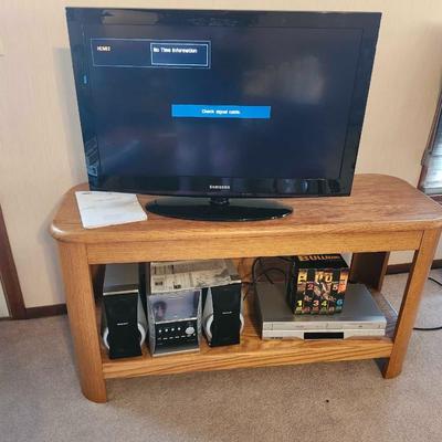 32 inch TV, DVD/VHS player, Panasonic cd Stereo system and Bullmania Classics VHS set