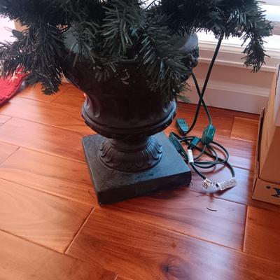 LITE EVERGREEN TREE IN A POT, 3 THROW RUGS, ORNAMENTS, STOCKING STUFFERS, ETC