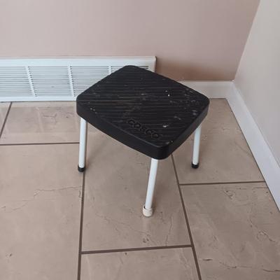 CLEANING SUPPLIES AND A STEP STOOL