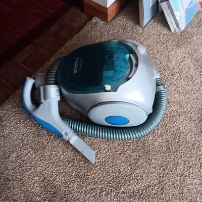 6 FOOT FOLDING TABLE AND KENMORE MAGIC BLUE SMALL CANISTER VACUUM