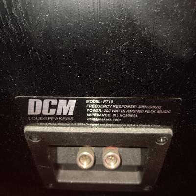 3 DCM SPEAKERS, 1 SAMSUNG AND A WIRELESS SUBWOOFER