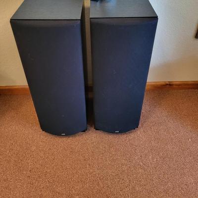 3 DCM SPEAKERS, 1 SAMSUNG AND A WIRELESS SUBWOOFER