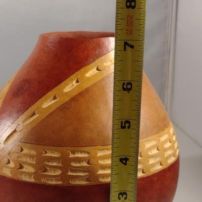 Pair of Artistically Carved Gourds by Debbie Skelly (Waynesville, NC)