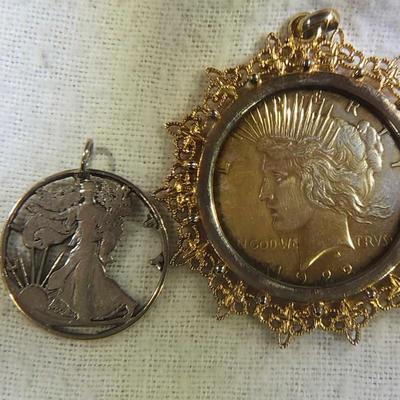 Liberty Silver Peace Dollar Coin Pendant think it is 1929