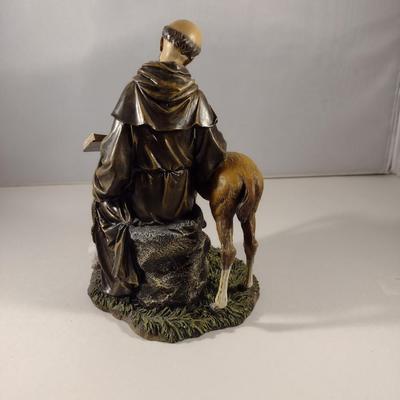 Saint Francis with Horse and Rabbit Figurine