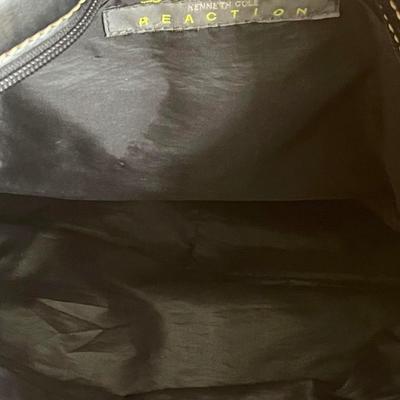Kenneth Cole Reaction Black Leather Shoulder Bag