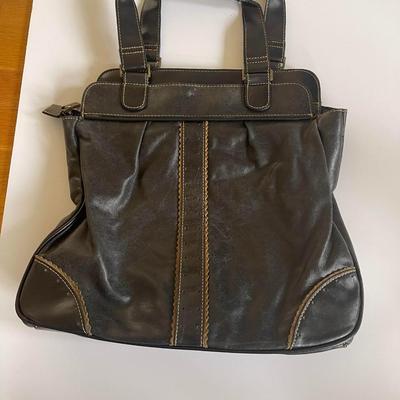 Kenneth Cole Reaction Black Leather Shoulder Bag