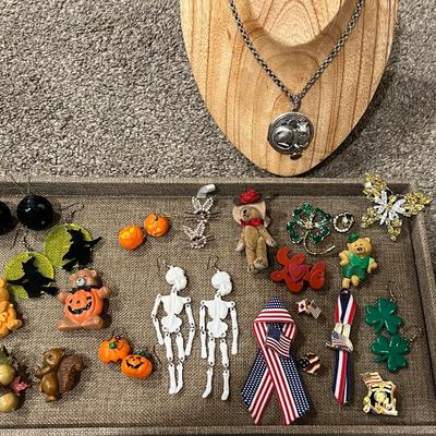 Holiday Pins and Costume Jewelry