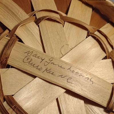 Hand Woven Maple and White Oak Cherokee Basket by Mary Jane Lossiah