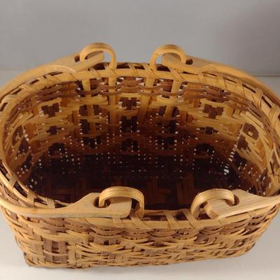 Hand Woven Cherokee Basket with Wooden Handles