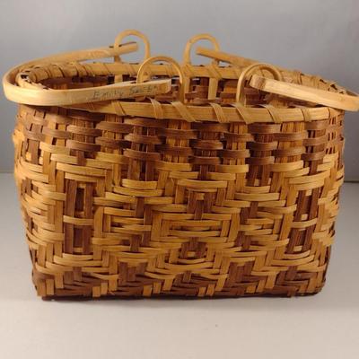Hand Woven Cherokee Basket with Wooden Handles