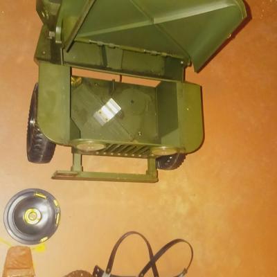 GI JOE ARMY JEEP 7000 WITH TRAILER AND GI JOE ACCESSORIES