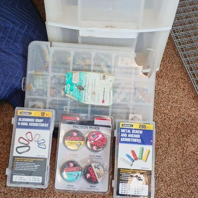 DRAWER ORGANIZER, HARDWARE, SHELF BASKETS AND 2 MOVING BLANKETS
