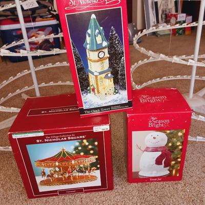 LIGHTED OUTDOOR TREES, VILLAGE BUILDINGS AND MORE