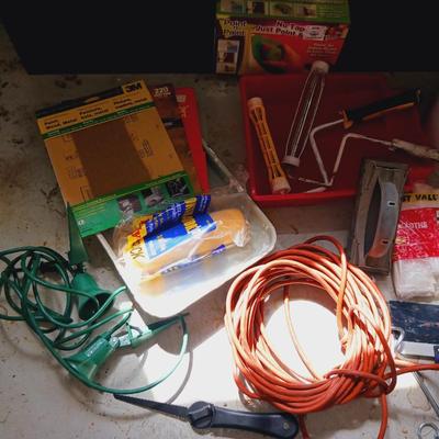 PAINTING SUPPLIES AND EXTENSION CORDS
