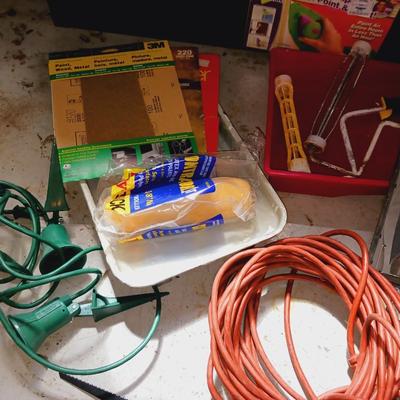 PAINTING SUPPLIES AND EXTENSION CORDS