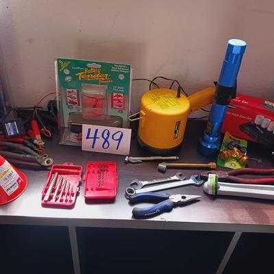 SOME HAND TOOLS, FLASHLIGHTS AND MORE
