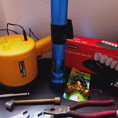 SOME HAND TOOLS, FLASHLIGHTS AND MORE
