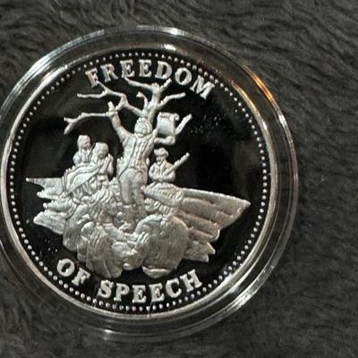 Complete set of 10 (10oz) .999 fine silver Matthey Johnson Silver 10oz - .999 Bill of Rights Edition