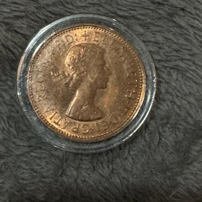 1967 United Kingdom Queen Elizabeth penny