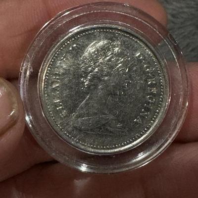 1961 UNITED KINGDOM QUEEN Elizabeth II CARIBOU Silver 25 Cent Coin