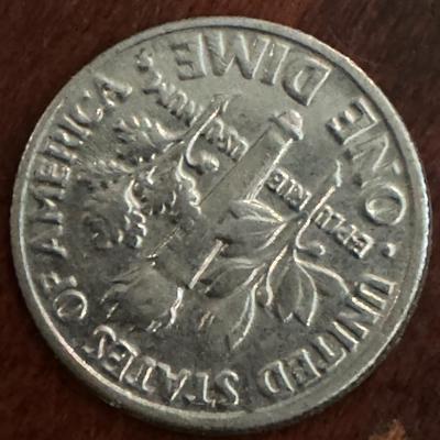 Penny reverse struck on a dime reverse rare