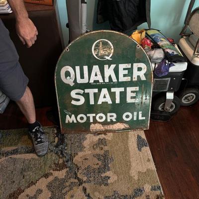 Quaker state motor oil company vintage sign