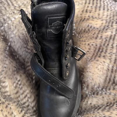 HARLEY DAVIDSONS WOMENS TURBULENT BLACK LEATHER motorcycle boots size6