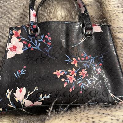 Guess large women’s black flower purse