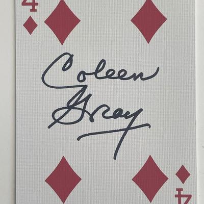 Actress Coleen Gray signed playing card