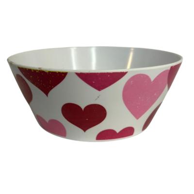 Target Branded Hearts Medium Melamine White & Pink Dog Bowl